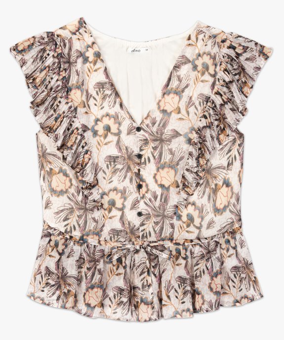 Blouse femme sans manches à volants plissés vue4 - GEMO(FEMME PAP) - GEMO