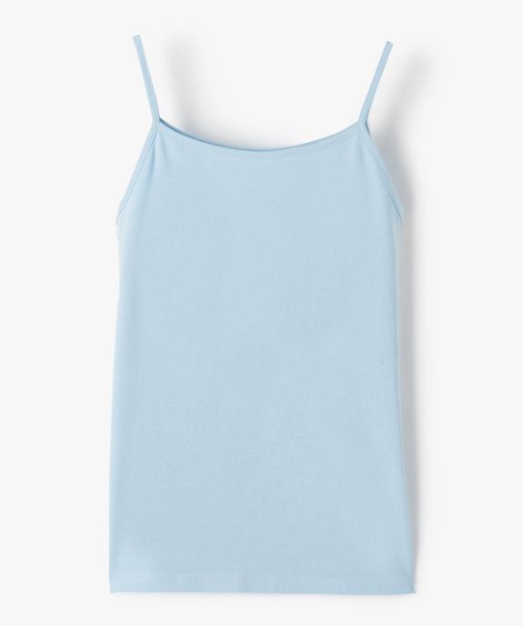 Débardeur en coton extensible à fines bretelles fille vue1 - GEMO 4G FILLE - GEMO