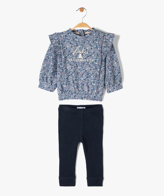 Ensemble bébé fille 2 pièces : blouse fleurie + legging côtelé - LuluCastagnette vue1 - LULUCASTAGNETTE - GEMO