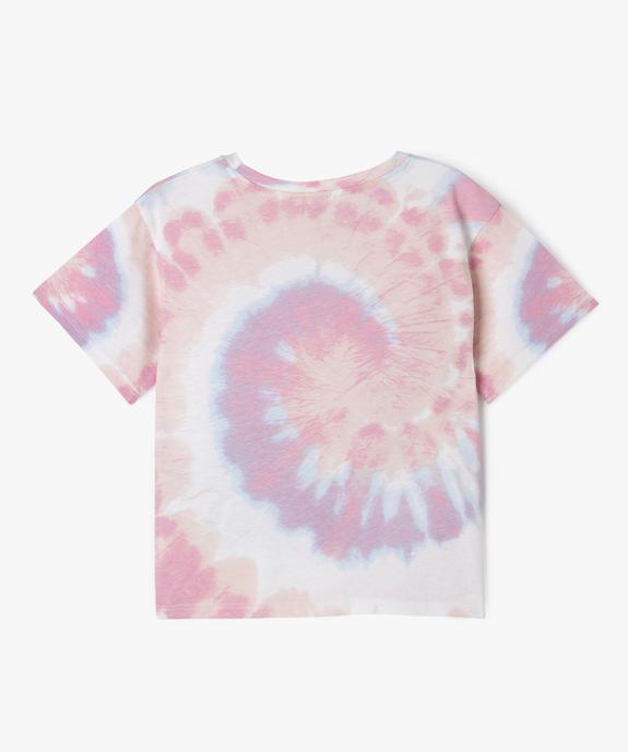 Tee-shirt manches courtes tie-and-dye imprimé fille - Hello Kitty vue3 - HELLO KITTY - GEMO