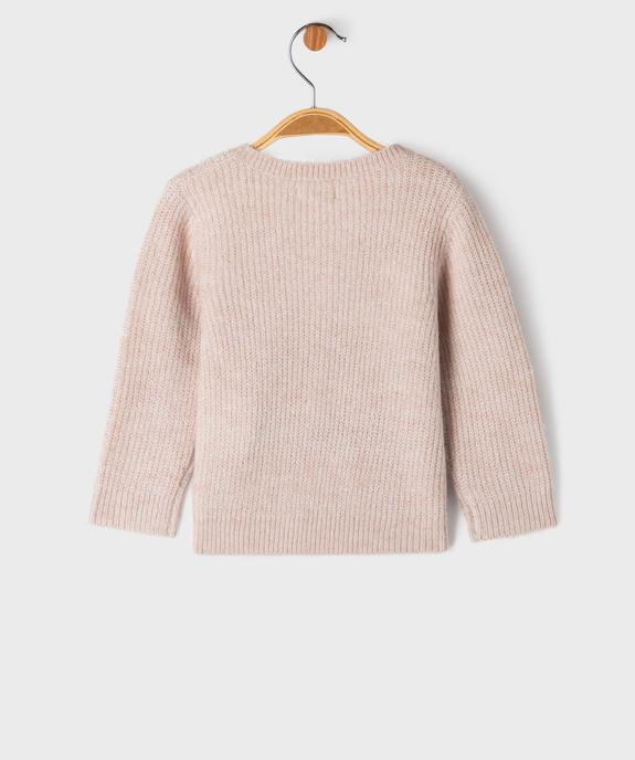 Gilet en maille fantaisie avec fil métallisé bébé fille vue3 - GEMO(BEBE DEBT) - GEMO