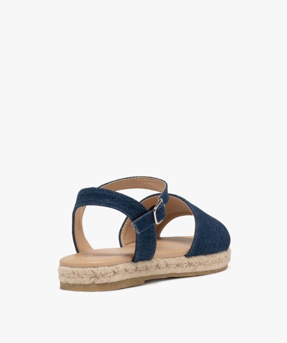 Sandales en toile denim avec semelle corde épaisse femme vue4 - VALENTINA BALDA - GEMO
