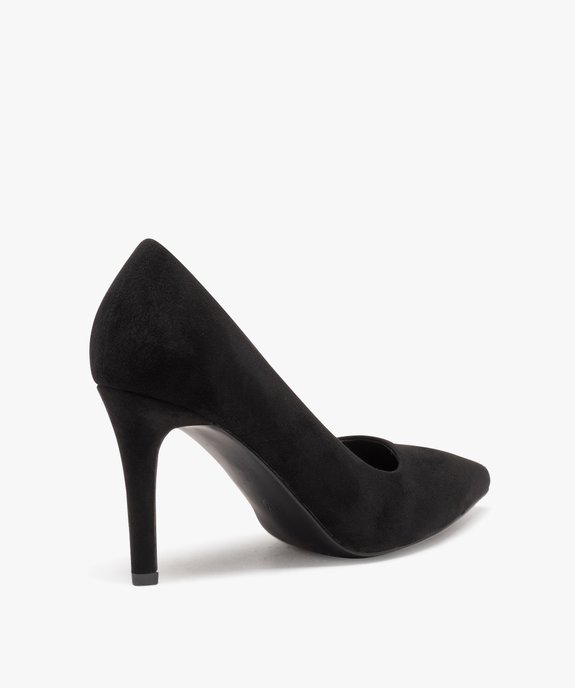 Escarpins femme unis en suédine à talon aiguille vue4 - GEMO(URBAIN) - GEMO