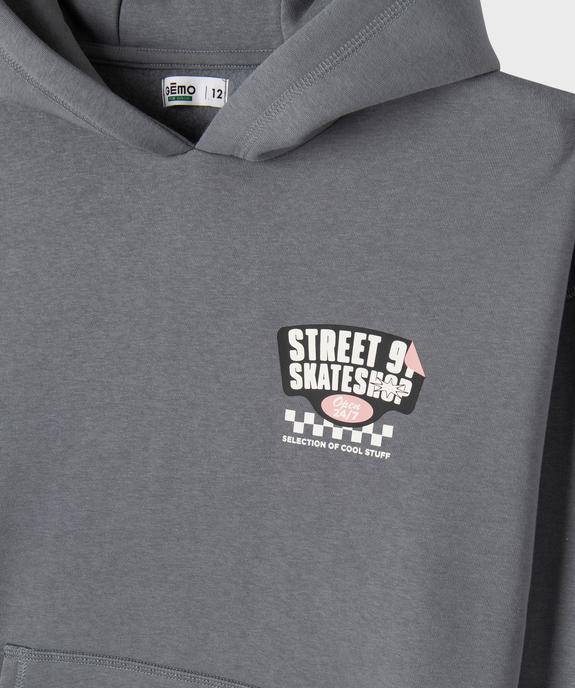 Sweat à capuche et poche kangourou en molleton imprimé devant et dos garçon vue2 - GEMO 4G GARCON - GEMO