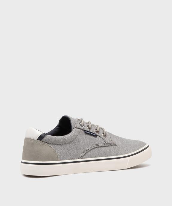 Baskets en toile avec empiècement au talon homme - Urban Steps vue4 - URBAN STEPS GEMO FOR GOOD - GEMO