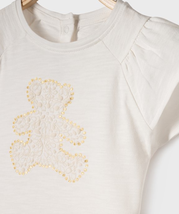 Tee-shirt manches courtes à volants bébé fille - LuluCastagnette vue2 - LULU CASTAGNETTE GEMO FOR GOOD - GEMO