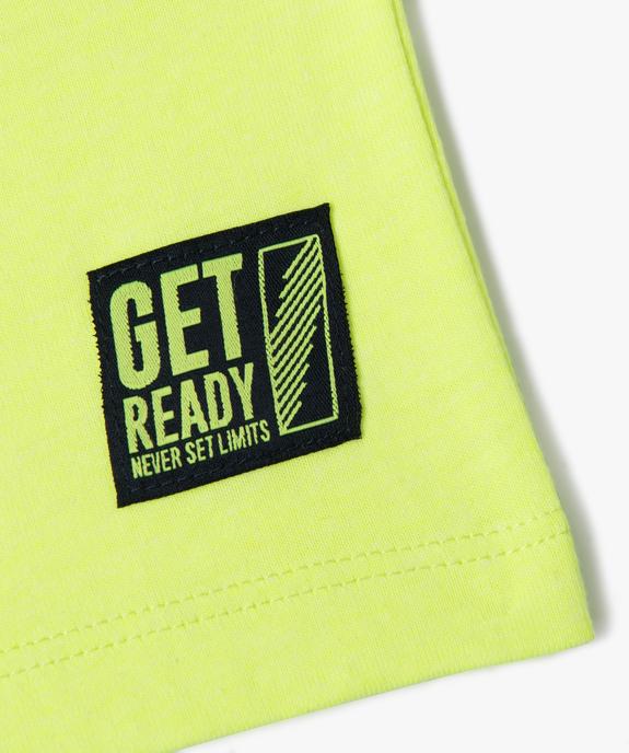 Tee-shirt à manches courtes avec inscription en relief garçon vue3 - GEMO 4G GARCON - GEMO