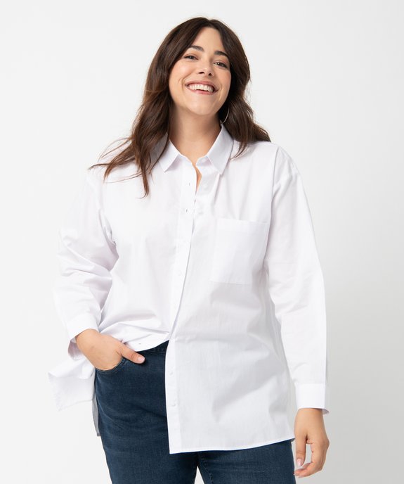 Chemise femme grande taille en coton   vue1 - GEMO (G TAILLE) - GEMO