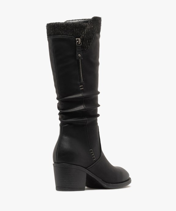 Bottes doublure chaude avec empiècement tricoté sur la tige femme vue4 - GEMO(URBAIN) - GEMO