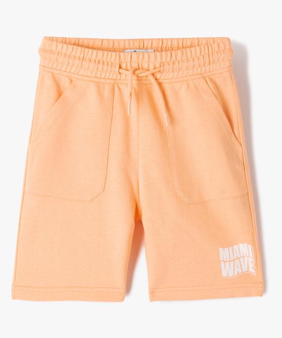 Bermuda en maille avec poches plaquées garçon vue1 - GEMO (ENFANT) - GEMO
