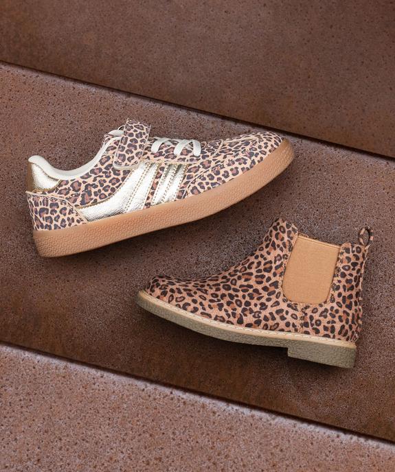 Boots Chelsea zippées à imprimé léopard fille vue7 - LOVELY WINGS - GEMO