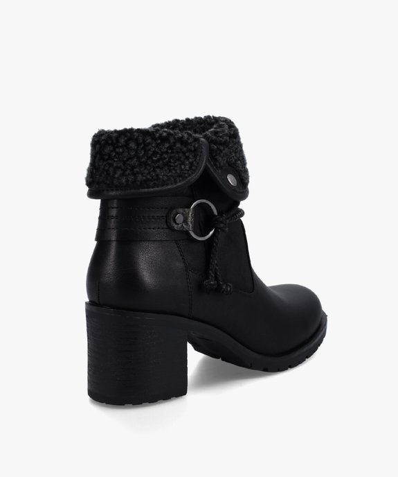 Boots femme à talon carré et col sherpa vue4 - GEMO(URBAIN) - GEMO