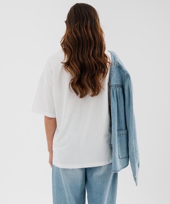 Tee-shirt manches courtes en jersey de coton imprimé femme vue4 - GEMO(FEMME PAP) - GEMO