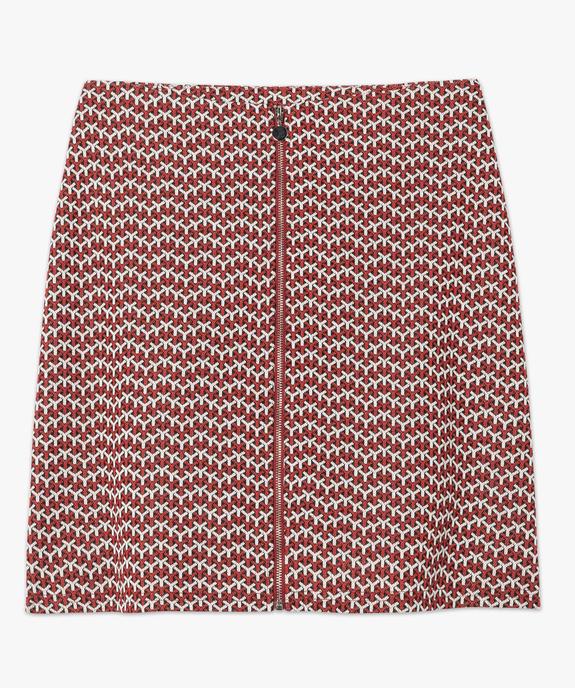 Jupe femme à motifs graphiques et fermeture zippée devant vue4 - GEMO(FEMME PAP) - GEMO
