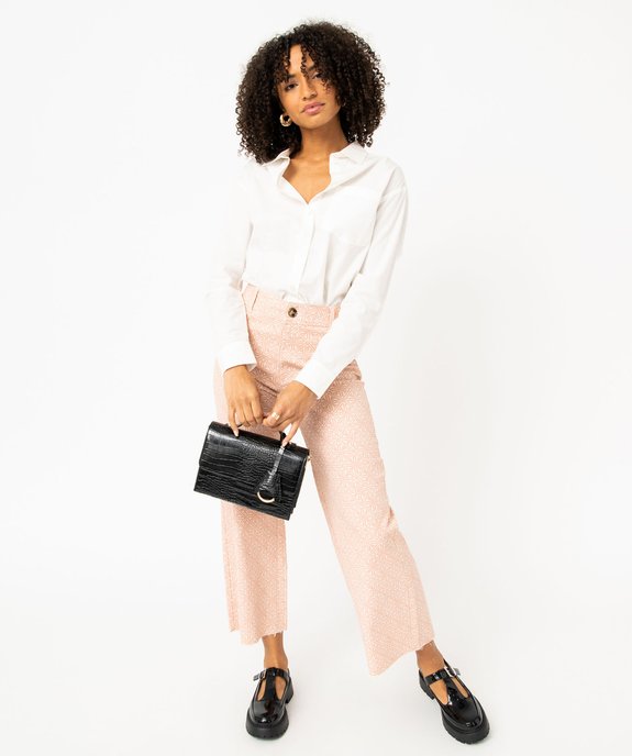 Jean « wide leg » taille haute imprimé femme vue5 - GEMO 4G FEMME - GEMO