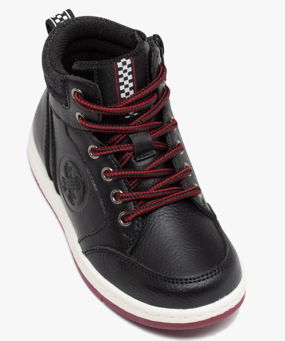 Baskets garçon mid-cut unies à col en toile vue5 - GEMO 4G GARCON - GEMO