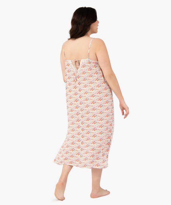 Nuisette femme grande taille à fines bretelles à motifs fleuris vue3 - GEMO(HOMWR FEM) - GEMO