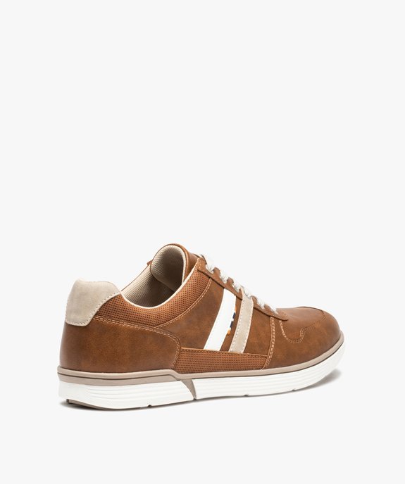 Baskets homme style chic dessus grainé uni à lacets vue5 - GEMO (CASUAL) - GEMO