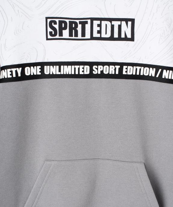 Sweat à capuche tricolore garçon vue2 - GEMO (JUNIOR) - GEMO