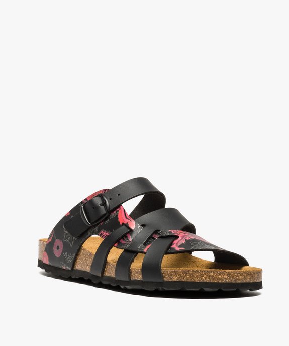 Mules femme à talon plat et bride ajustable imprimée vue2 - GEMO (CASUAL) - GEMO