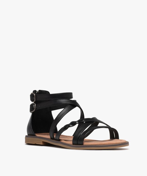Sandales plates à brides et talon zippé femme - Valentina Baldano vue2 - VALENTINA BALDA - GEMO