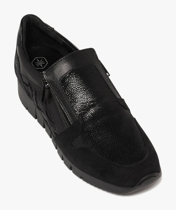 Mocassins femme confort à semelle plateforme avec double zip vue5 - G'FLEX GEMO FOR GOOD - GEMO