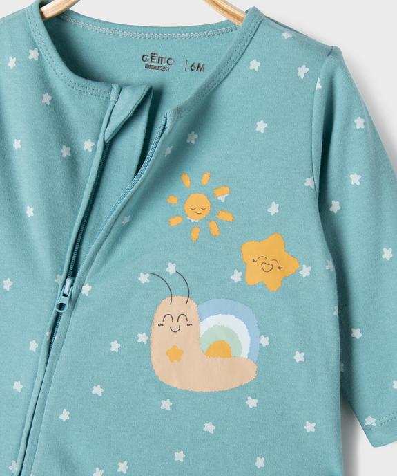 Pyjama en coton avec fermeture zippée sur l’avant bébé garçon vue2 - GEMO 4G BEBE - GEMO