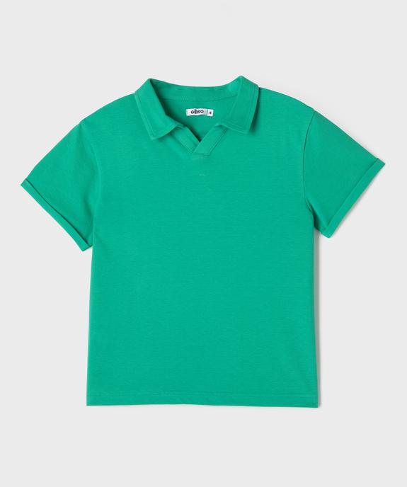 Polo manches courtes avec col fantaisie garçon vue1 - GEMO 4G GARCON - GEMO