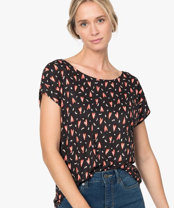 Tee-shirt femme loose spécial Saint Valentin vue1 - GEMO(FEMME PAP) - GEMO