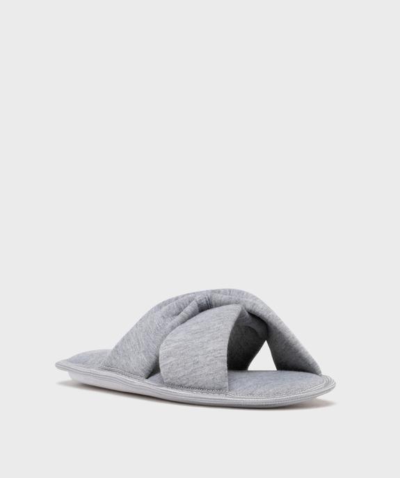Mules d’intérieur ouvertes à brides croisées femme vue2 - GEMO(HOMWR FEM) - GEMO