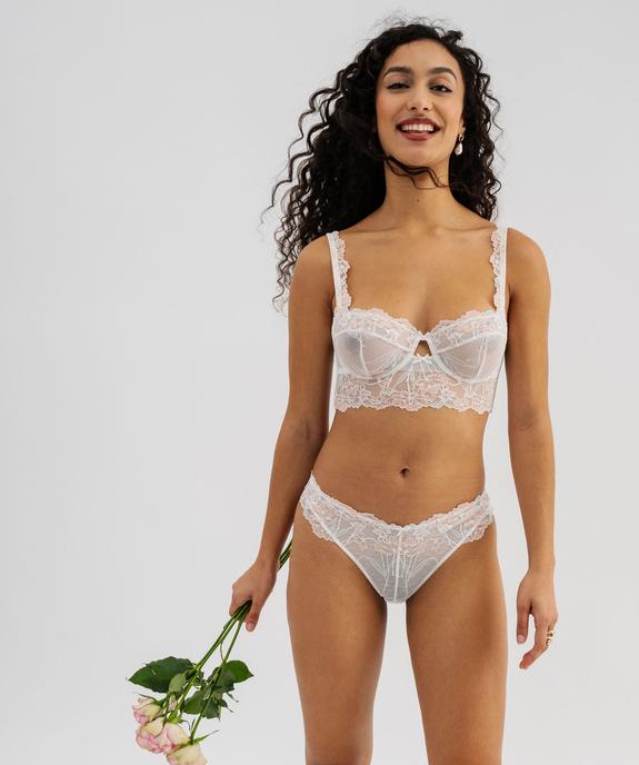 Soutien-gorge corbeille à armatures avec basque en dentelle femme vue3 - GEMO(HOMWR FEM) - GEMO