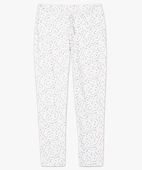 Bas de pyjama imprimé à cordon pompons vue4 - GEMO(HOMWR FEM) - GEMO