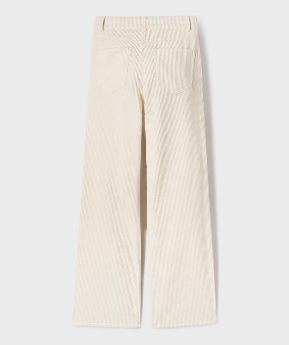 Pantalon en velours côtelé coupe Straight fille vue4 - GEMO (JUNIOR) - GEMO