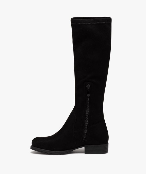 Bottes fille montantes en velours uni avec tige souple vue3 - GEMO (ENFANT) - GEMO