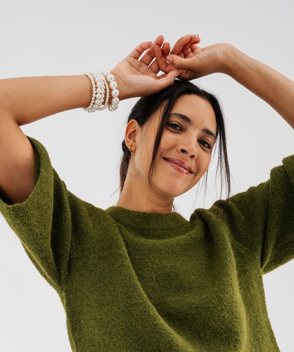 Pull manches courtes ample et douillet femme vue2 - GEMO(FEMME PAP) - GEMO