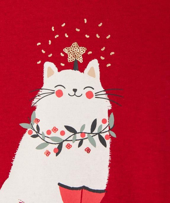 Tee-shirt manches courtes imprimé spécial Noël fille vue2 - GEMO 4G FILLE - GEMO