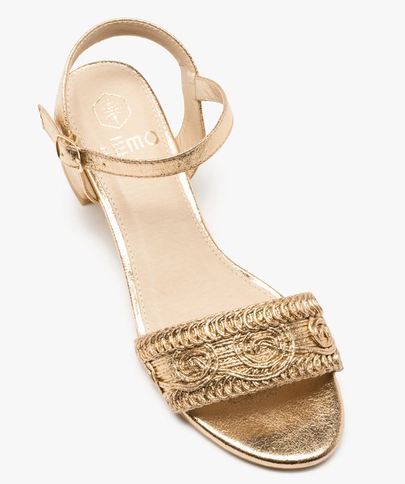 Sandales femme à talon carré et brides métallisées fantaisie vue5 - GEMO(URBAIN) - GEMO