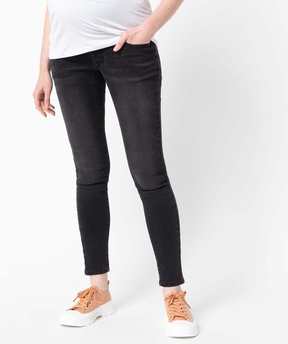 Jean de grossesse slim 4 poches avec bandeau jersey vue1 - GEMO (MATER) - GEMO