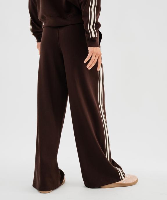 Pantalon de jogging large avec bandes latérales femme vue3 - GEMO(FEMME PAP) - GEMO