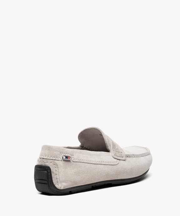 Mocassins homme dessus et intérieur cuir avec surpiqûres vue4 - GEMO (HOMME) - GEMO