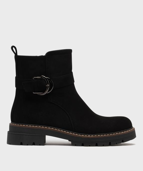 Boots zippées en suédine avec épaisse semelle crantée femme vue1 - 5 MILES GEMO FOR GOOD - GEMO