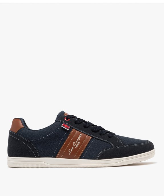 Baskets homme en toile basse style denim à bande contrastante - Lee Cooper vue1 - LEE COOPER - GEMO