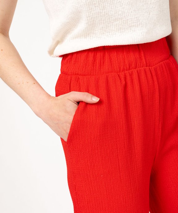 Pantacourt large en maille gaufrée femme vue2 - GEMO(FEMME PAP) - GEMO