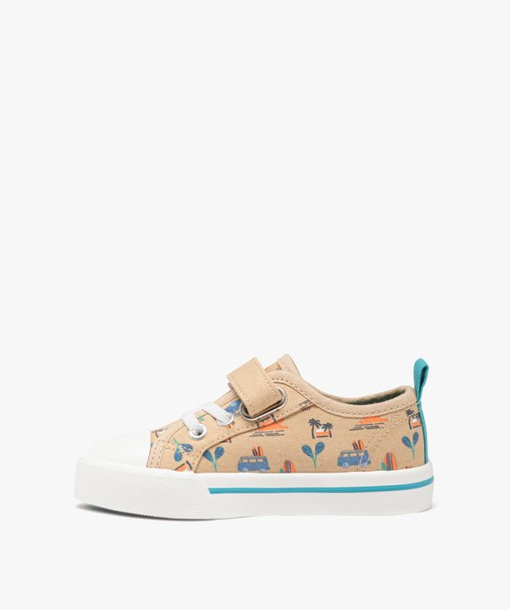 Baskets en toile imprimée avec scratch et lacets élastiques garçon vue4 - GEMO 4G GARCON - GEMO