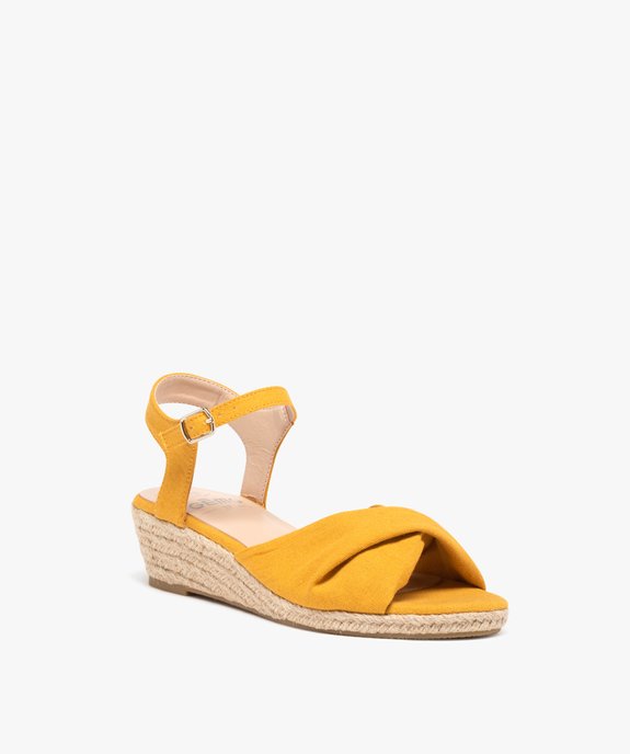 Sandales fille compensées dessus drapé en tissu vue2 - GEMO (ENFANT) - GEMO