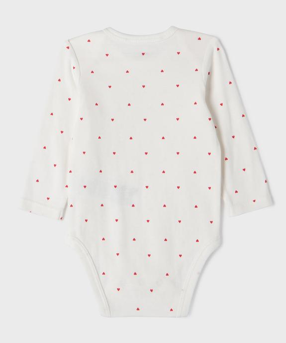 Body manches longues motifs coeurs bébé fille (lot de 3) vue3 - GEMO 4G BEBE - GEMO