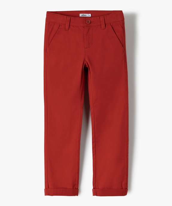 Pantalon chino en coton garçon vue1 - GEMO 4G GARCON - GEMO