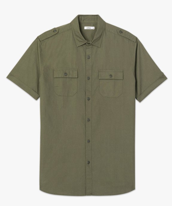 Chemise homme à manches courtes avec 2 poches poitrine vue4 - GEMO (HOMME) - GEMO