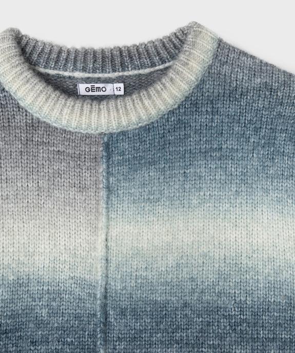 Pull tie-and-dye en maille douillette fille vue3 - GEMO (JUNIOR) - GEMO