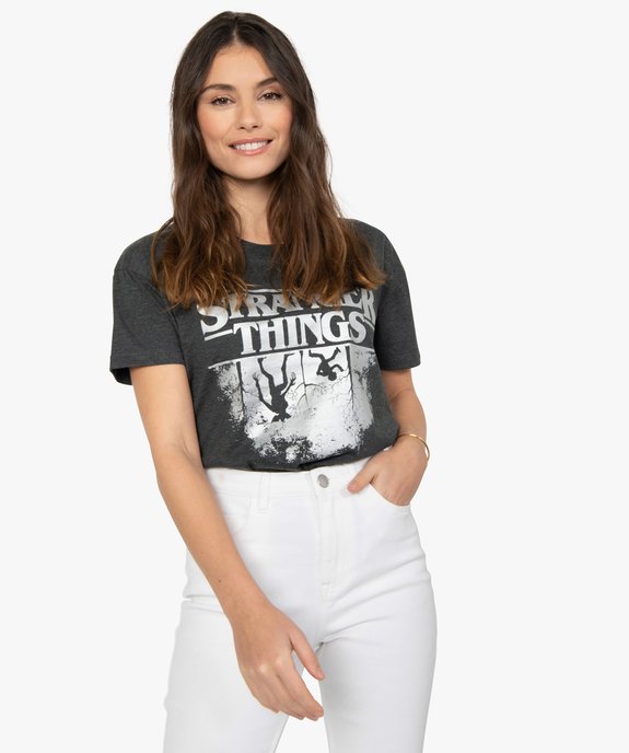 Tee-shirt femme avec motif inversé – Stranger Things vue1 - STRANGER THINGS - GEMO